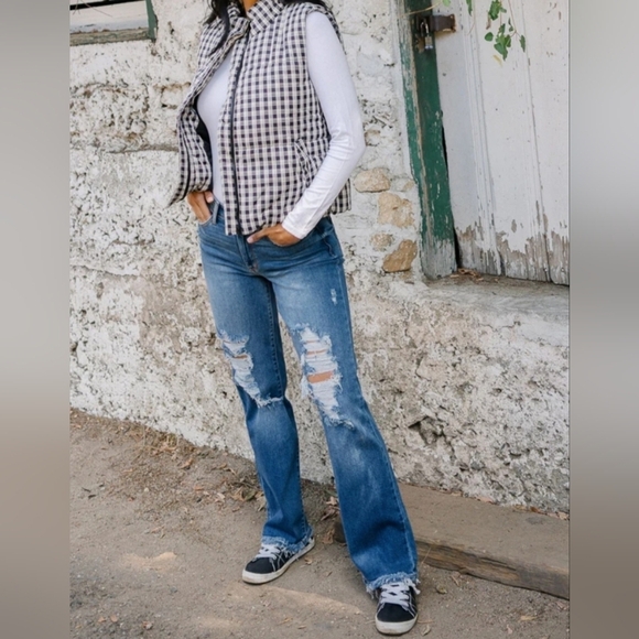 Judy Blue MR Dark Wash Straight Fit Dad Jeans Stretch Distressed 7/28 9/29 NEW - Picture 9 of 16